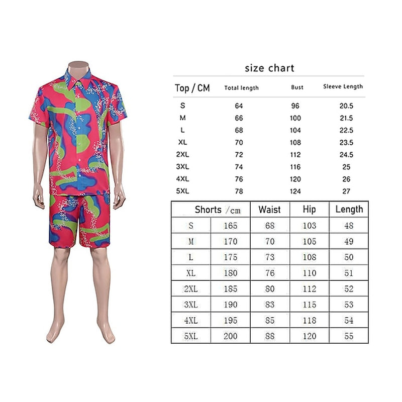Allen Doll Hawaiian Shirt Alan Shirt Cosplay Costume Men'S Women'S Movie Retro Vintage Hot Pink Sports Set Rainbow Beach Set