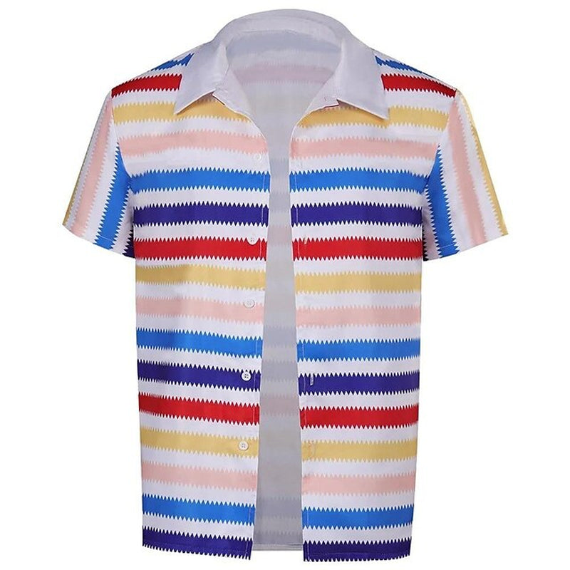 Allen Doll Hawaiian Shirt Alan Shirt Cosplay Costume Men'S Women'S Movie Retro Vintage Hot Pink Sports Set Rainbow Beach Set