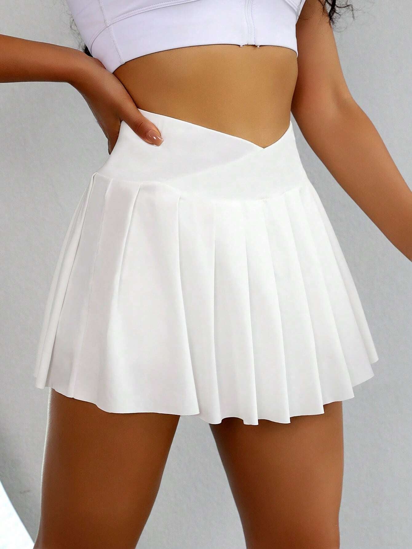 Sport Gameset Wide Waistband Pleated Sports Skort with Phone Pocket,Women Tennis Outfittennis Skirt
