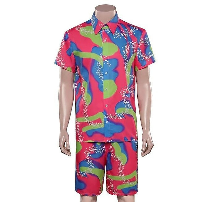 Allen Doll Hawaiian Shirt Alan Shirt Cosplay Costume Men'S Women'S Movie Retro Vintage Hot Pink Sports Set Rainbow Beach Set