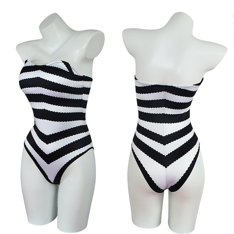 Doll Movie Outfits Hot Pink Bikini Swimwear Blond Wigs Cosplay Costume for Girls Women Pink Gingham Dress Y2K Retro Vintage Beach Vacation Daily Wear Halloween Carnival