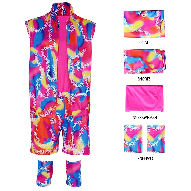 Couples Movie Rollerblade Outfits Doll Suits Jumpsuit Hot Pink Men'S Women'S Couple'S Cosplay Costume Halloween Carnival Masquerade