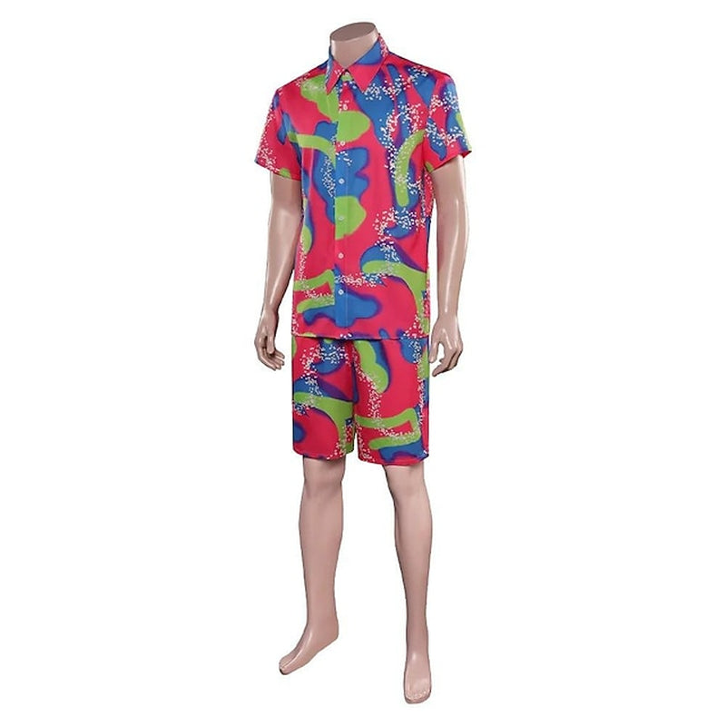 Allen Doll Hawaiian Shirt Alan Shirt Cosplay Costume Men'S Women'S Movie Retro Vintage Hot Pink Sports Set Rainbow Beach Set